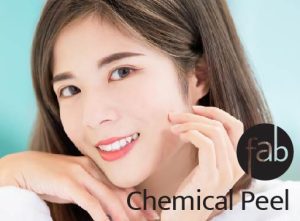 Gorgeous lady depicted having a recent chemical peel.
