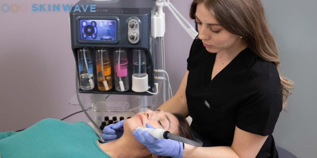 Woman getting SkinWave at Atlanta Face and Body.